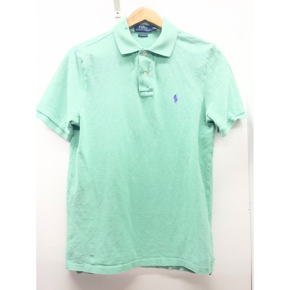 Polo Ralph Lauren Mens Classic Fit Polo Shirt Mint Green Purple Pony Small